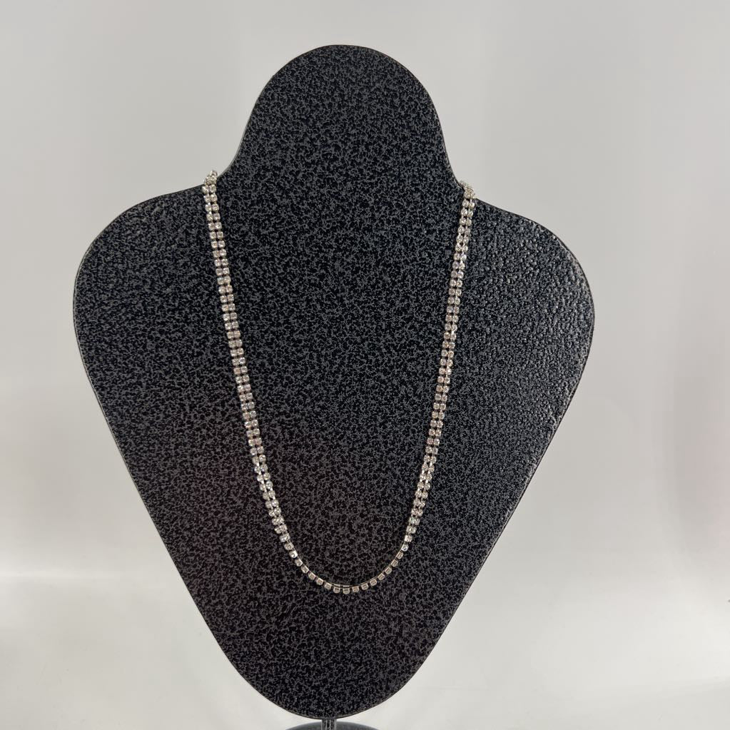 12" silver cz necklace
