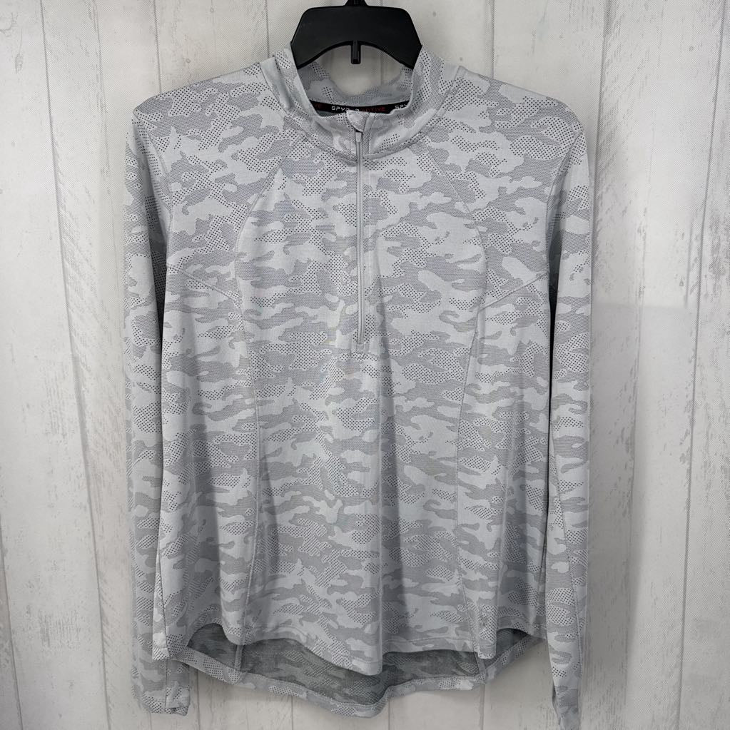 XXL l/s camo quarter zip top