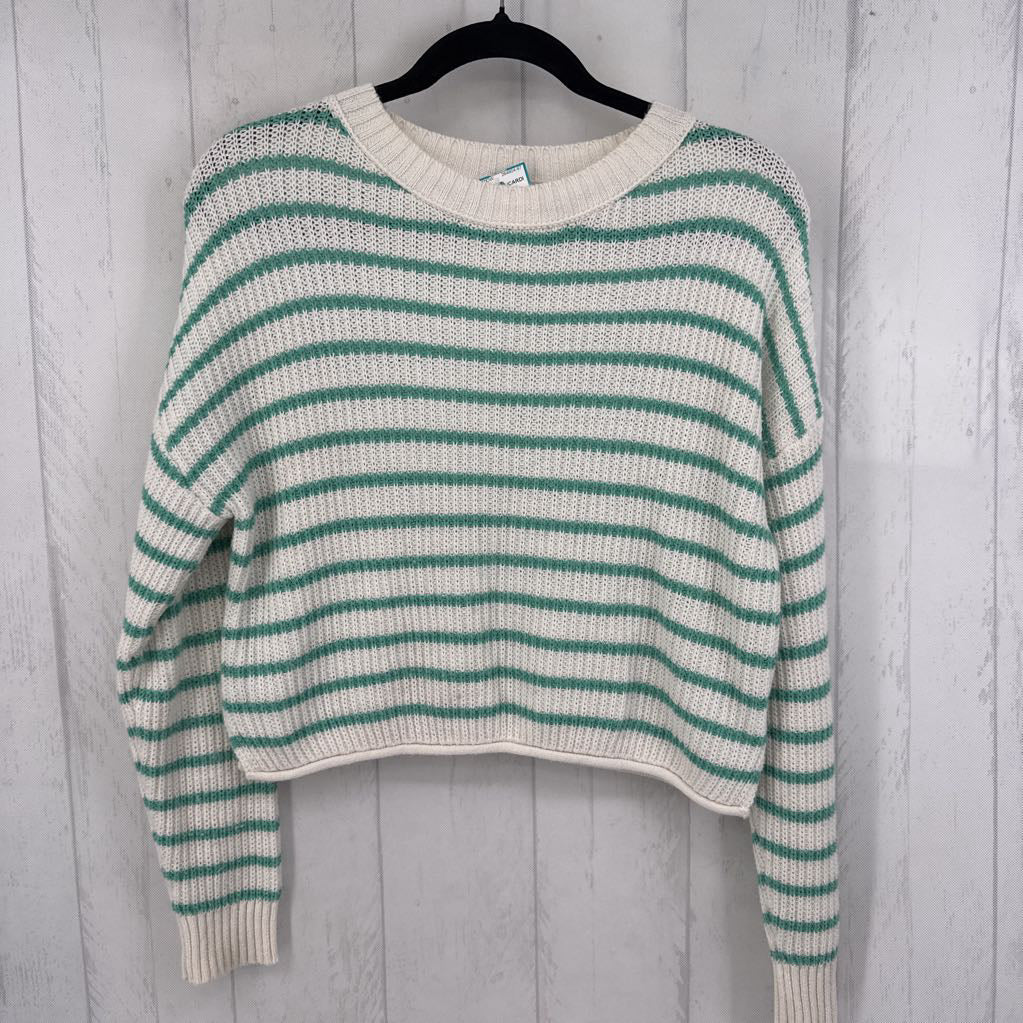 S striped crewneck sweater