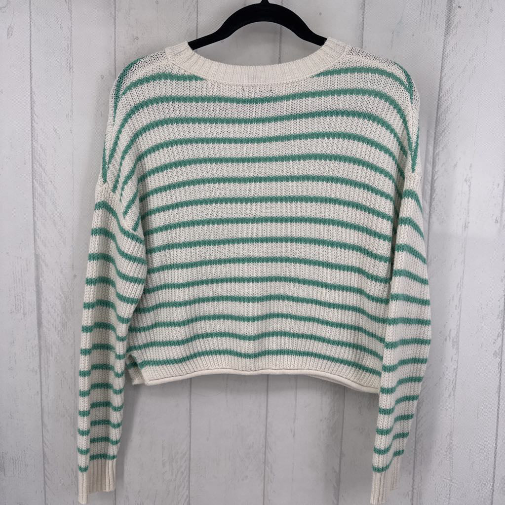 S striped crewneck sweater