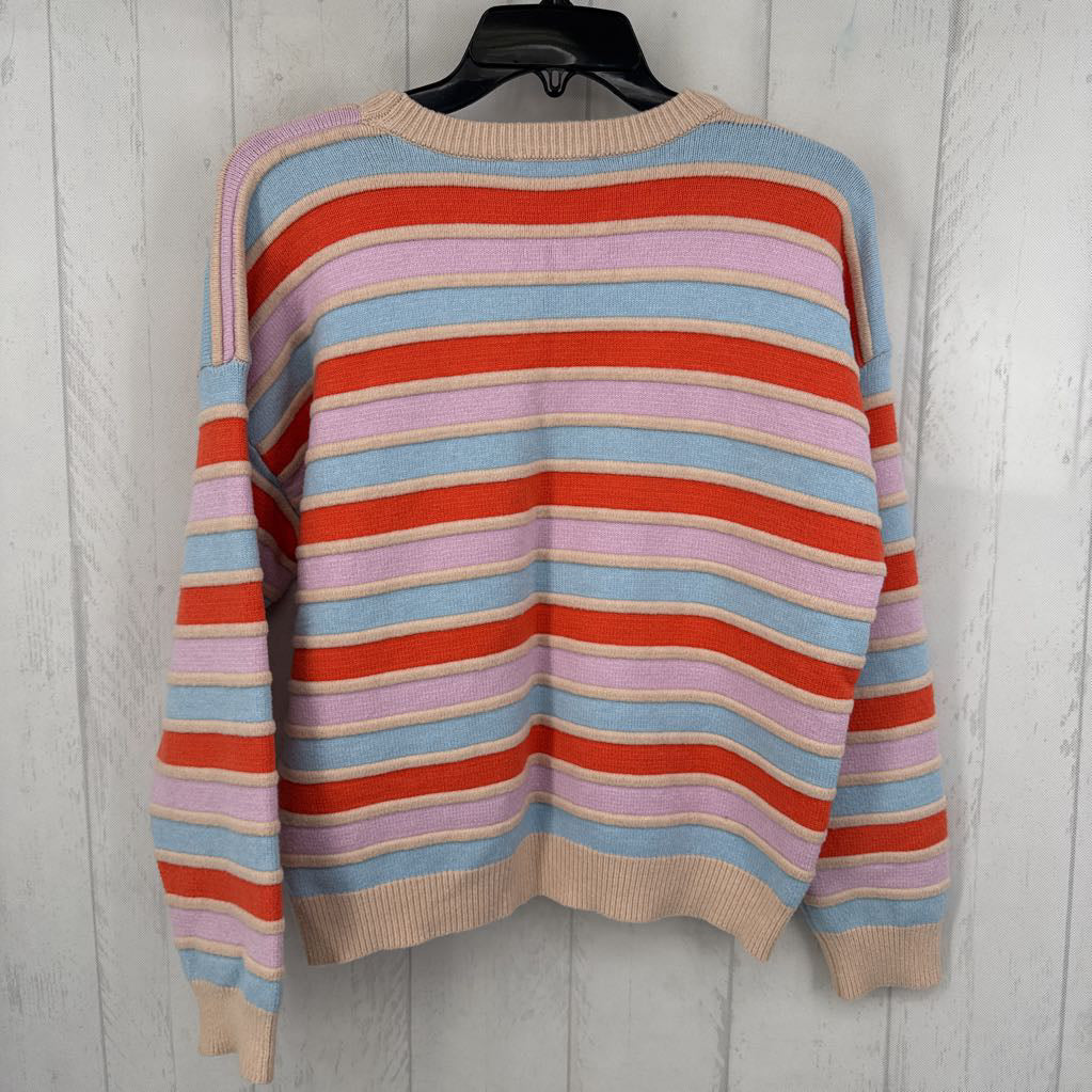 XS striped colorful crewneck sweater