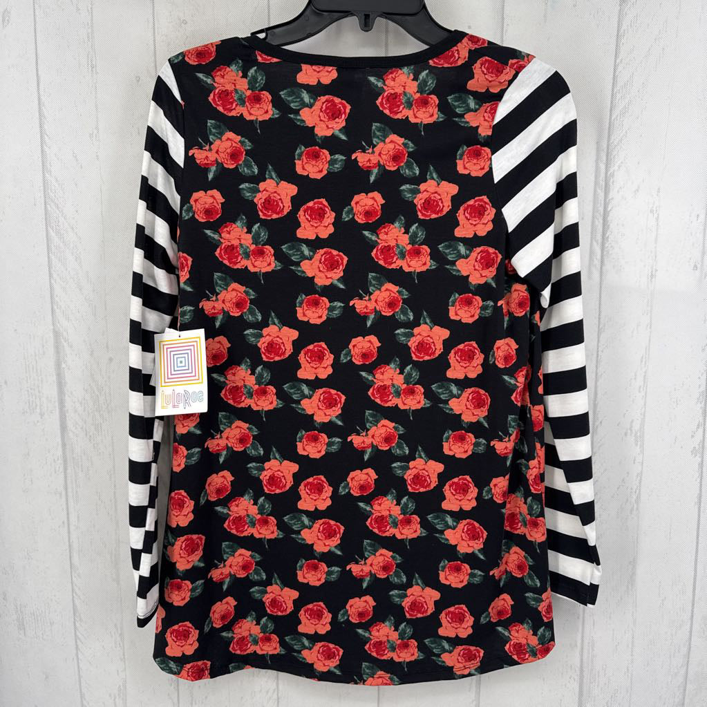 S floral & striped l/s tee