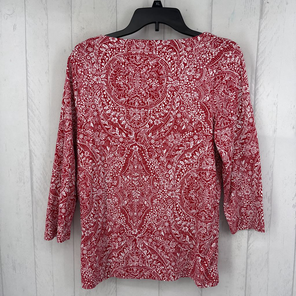 M flo print 3/4 slv top