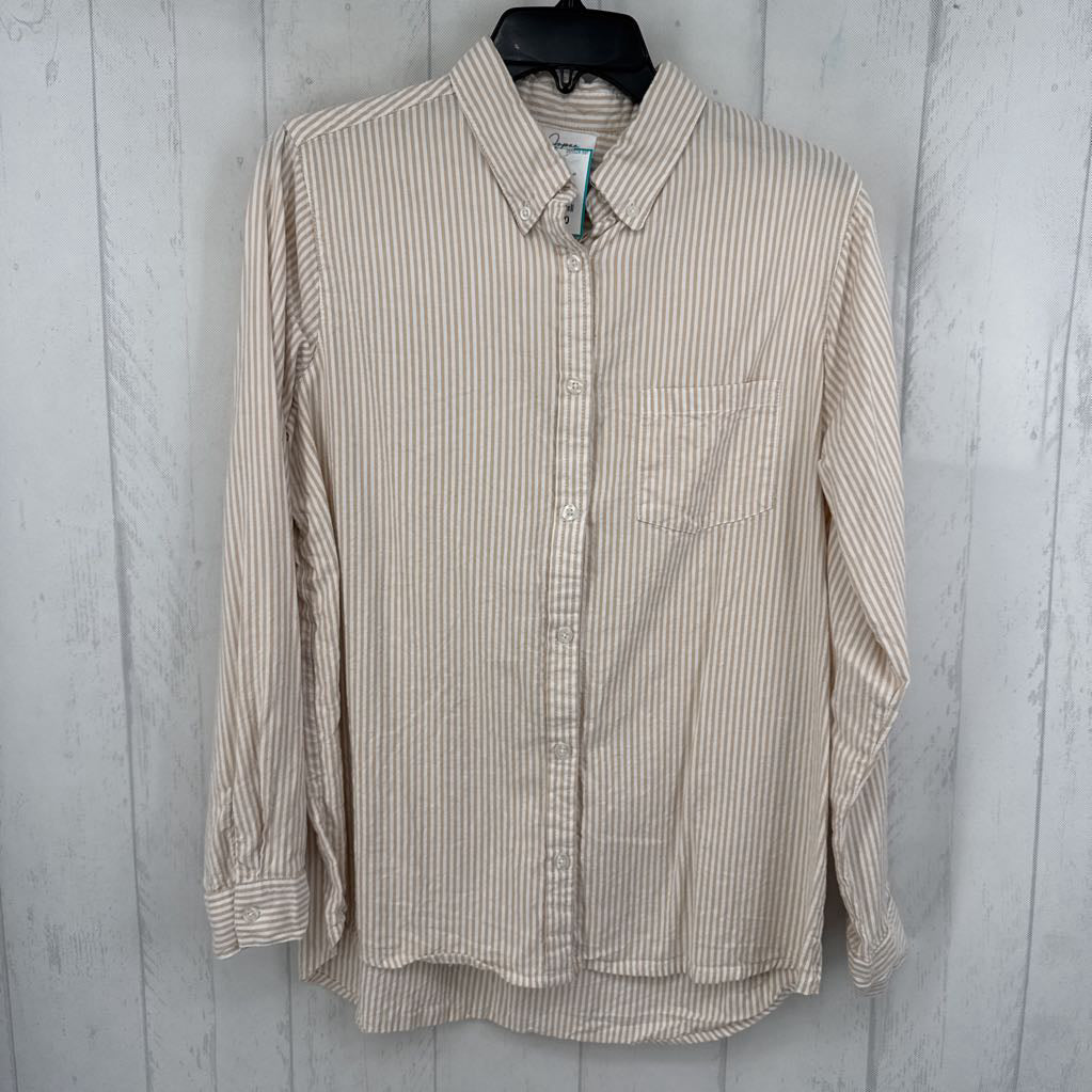 M striped button down l/s top