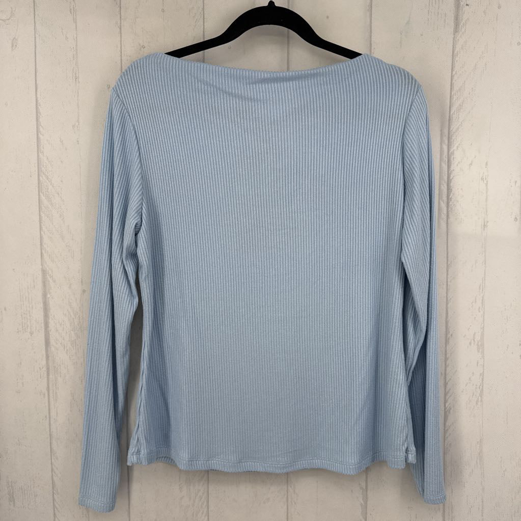 L ribbed bateau neck l/s top