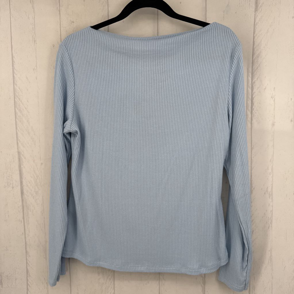 L ribbed bateau neck l/s top