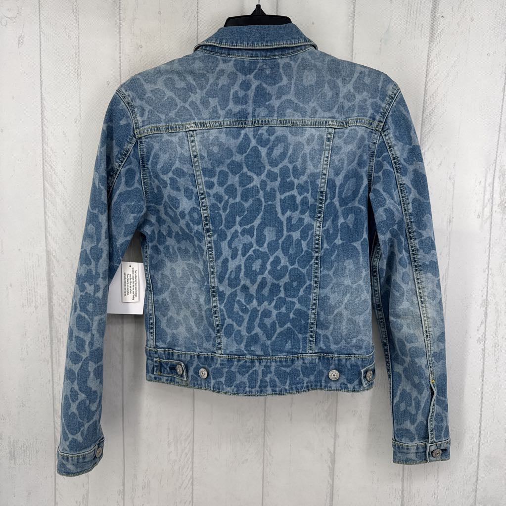 S animal print jean jacket