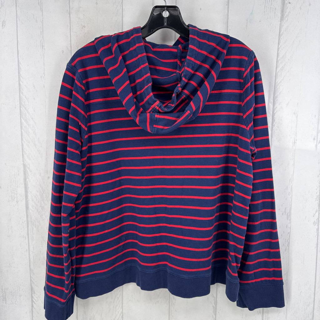 XL striped hooded pullover