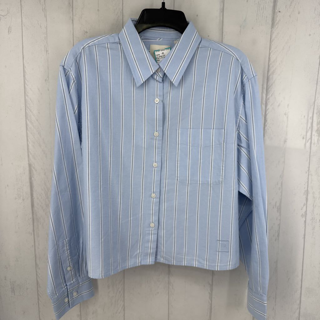 R40 L l/s stripe crop button shirt