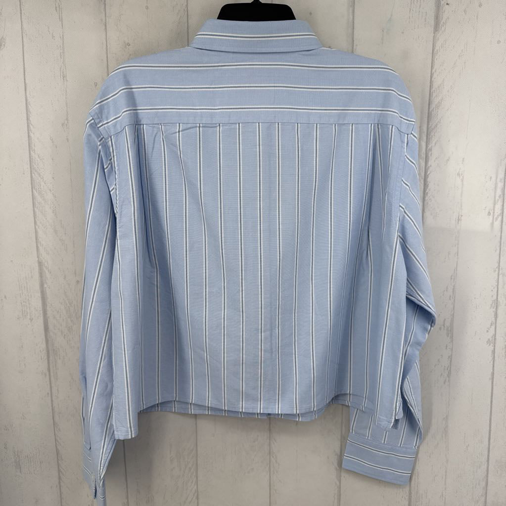 R40 L l/s stripe crop button shirt