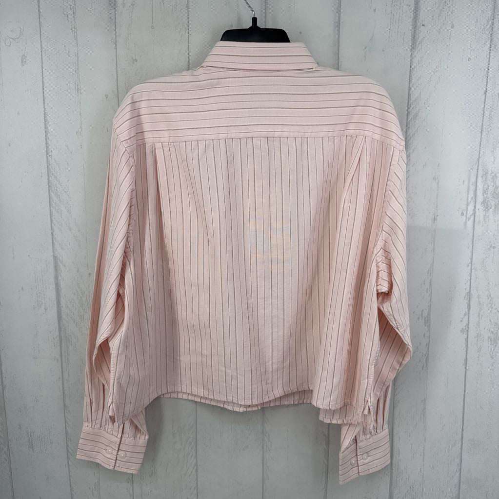 R40 XL l/s stripe crop button shirt