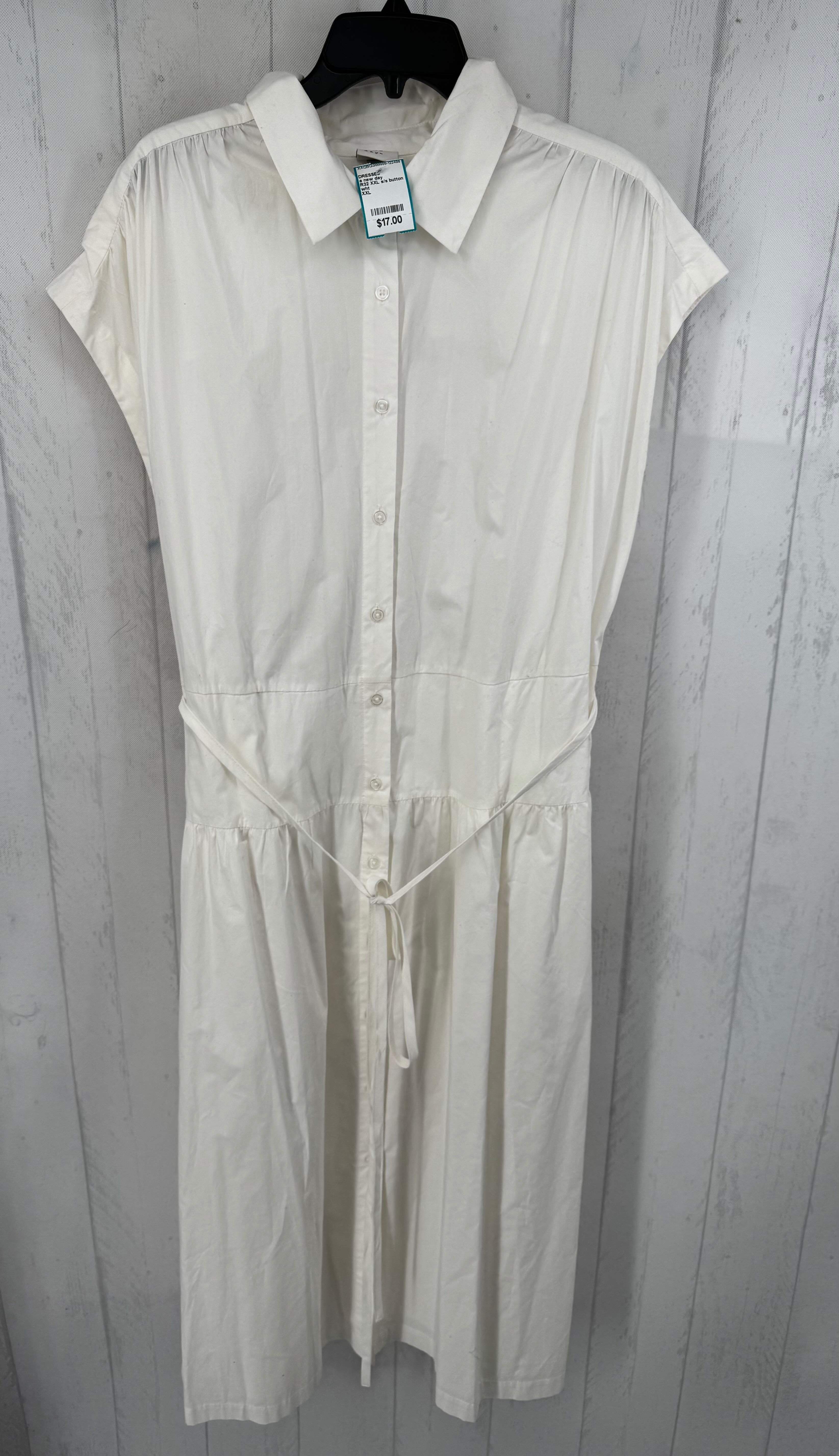 R32 XXL s/s button maxi shirt dress w/ belt