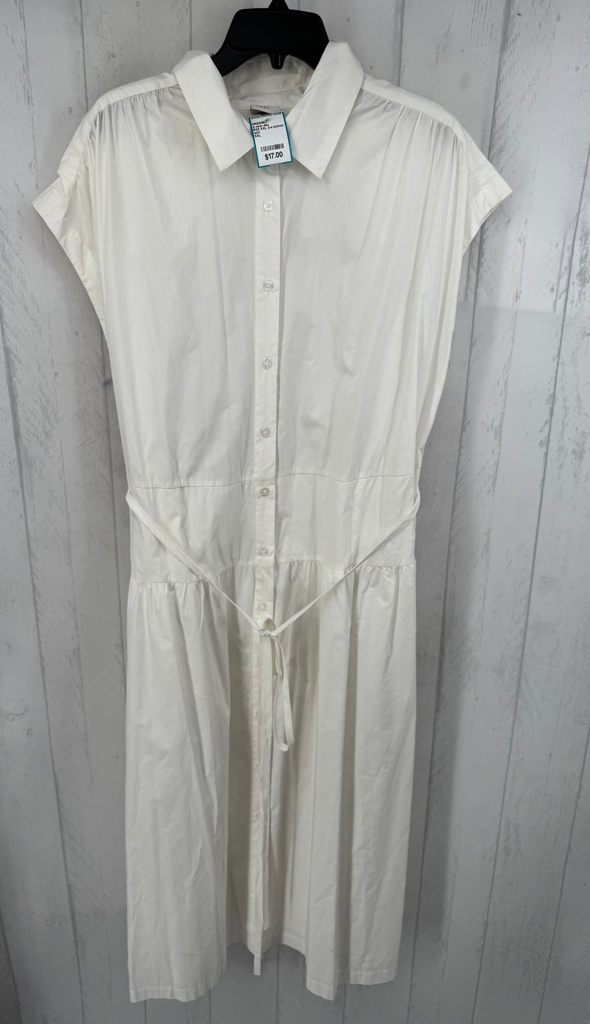R32 XXL s/s button maxi shirt dress w/ belt