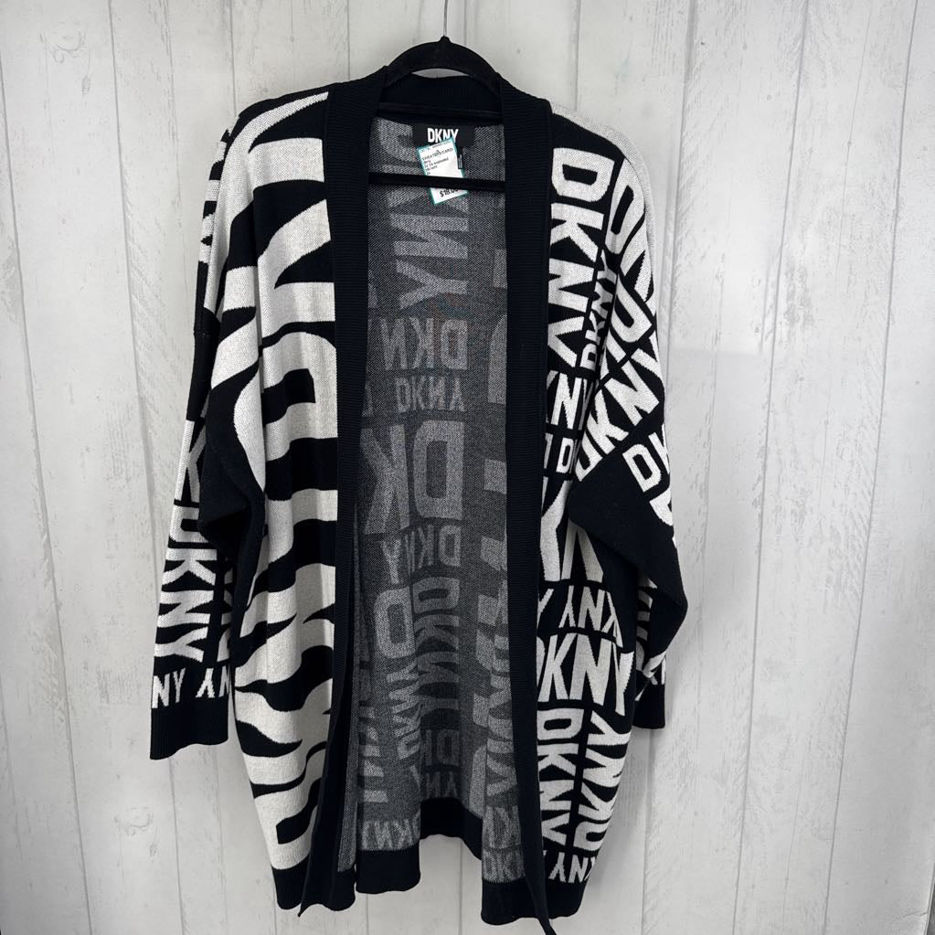 2x l/s exploded logo open front cardigan