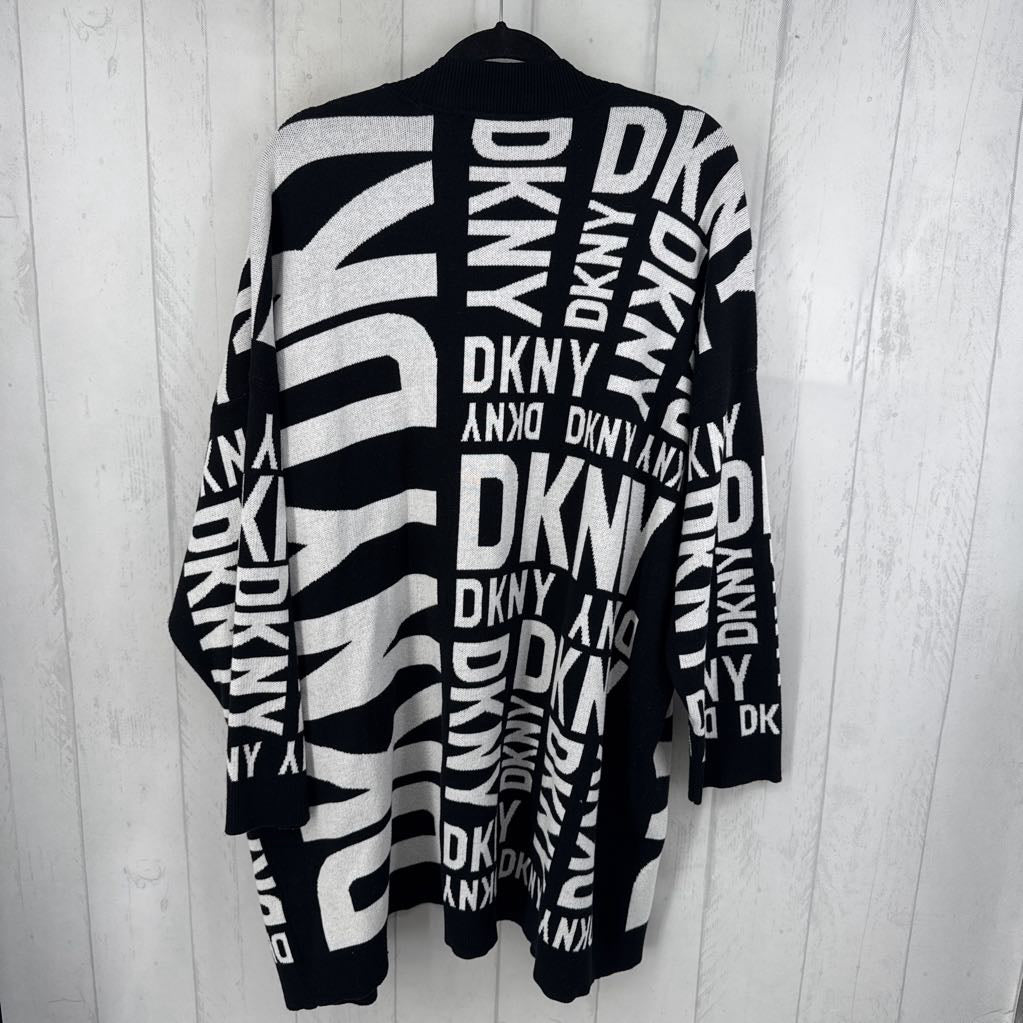2x l/s exploded logo open front cardigan