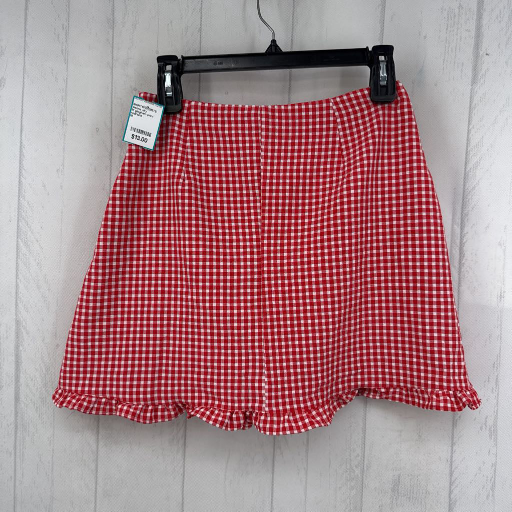 M gingham print skirt