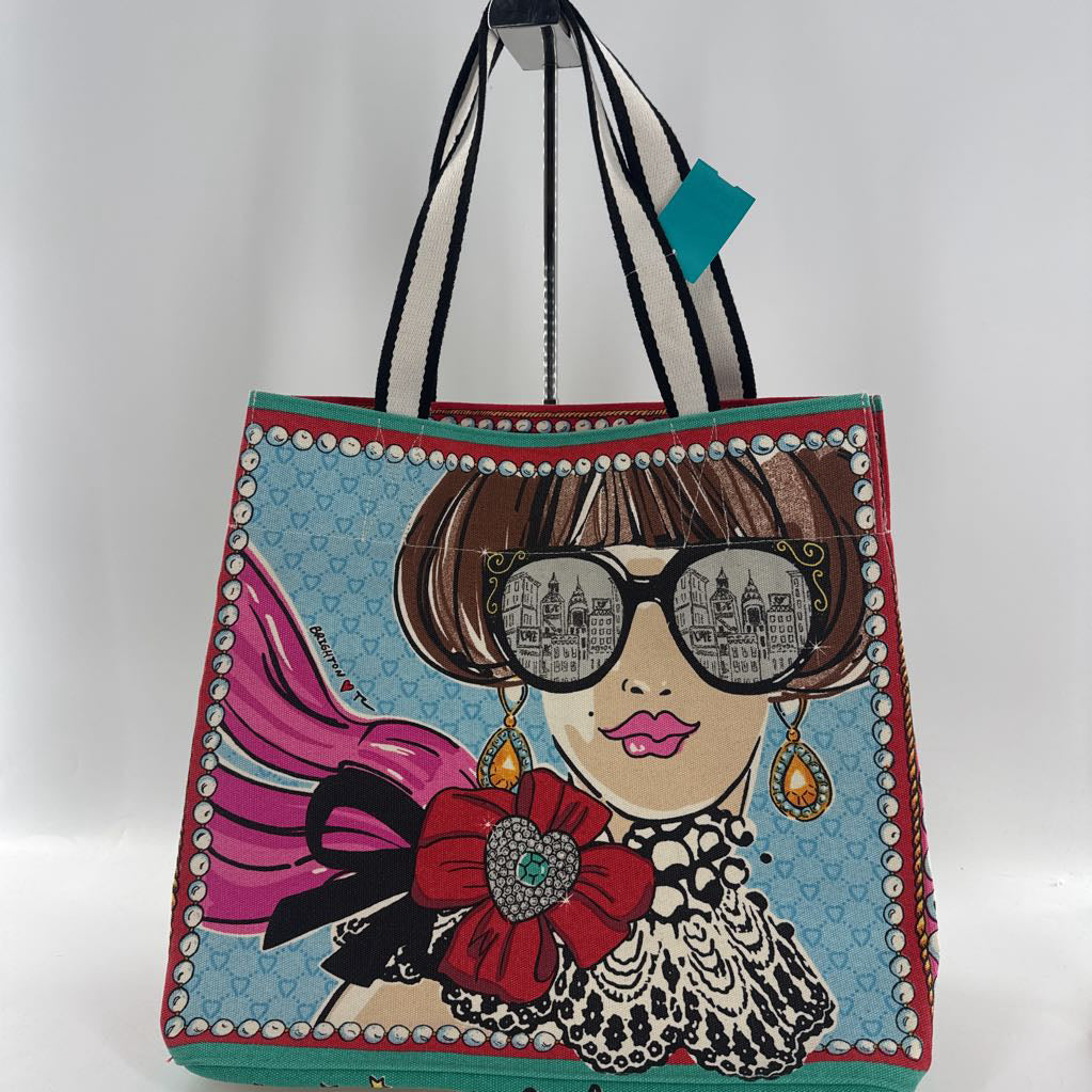 canvas woman accented sparkle & shine tote