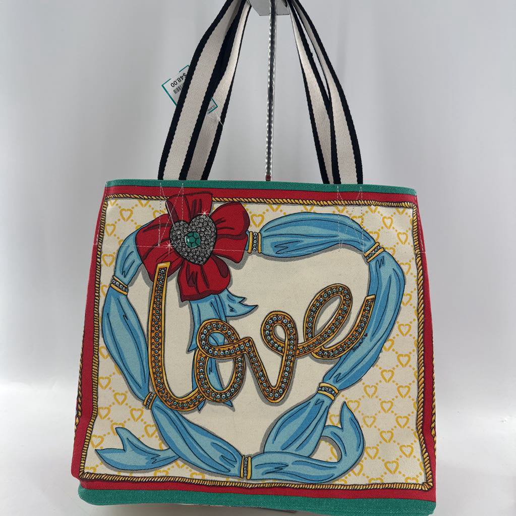 canvas woman accented sparkle & shine tote