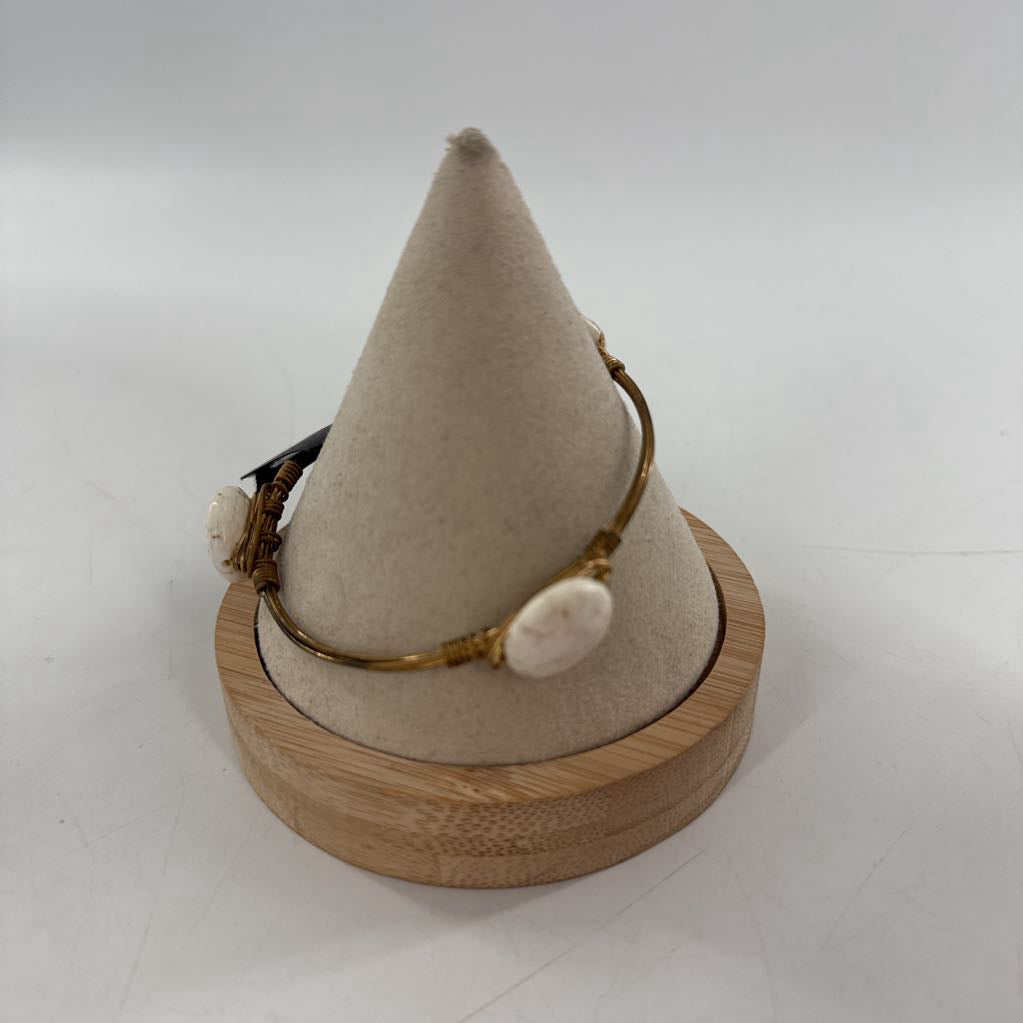 white stone wire wrapped bracelet
