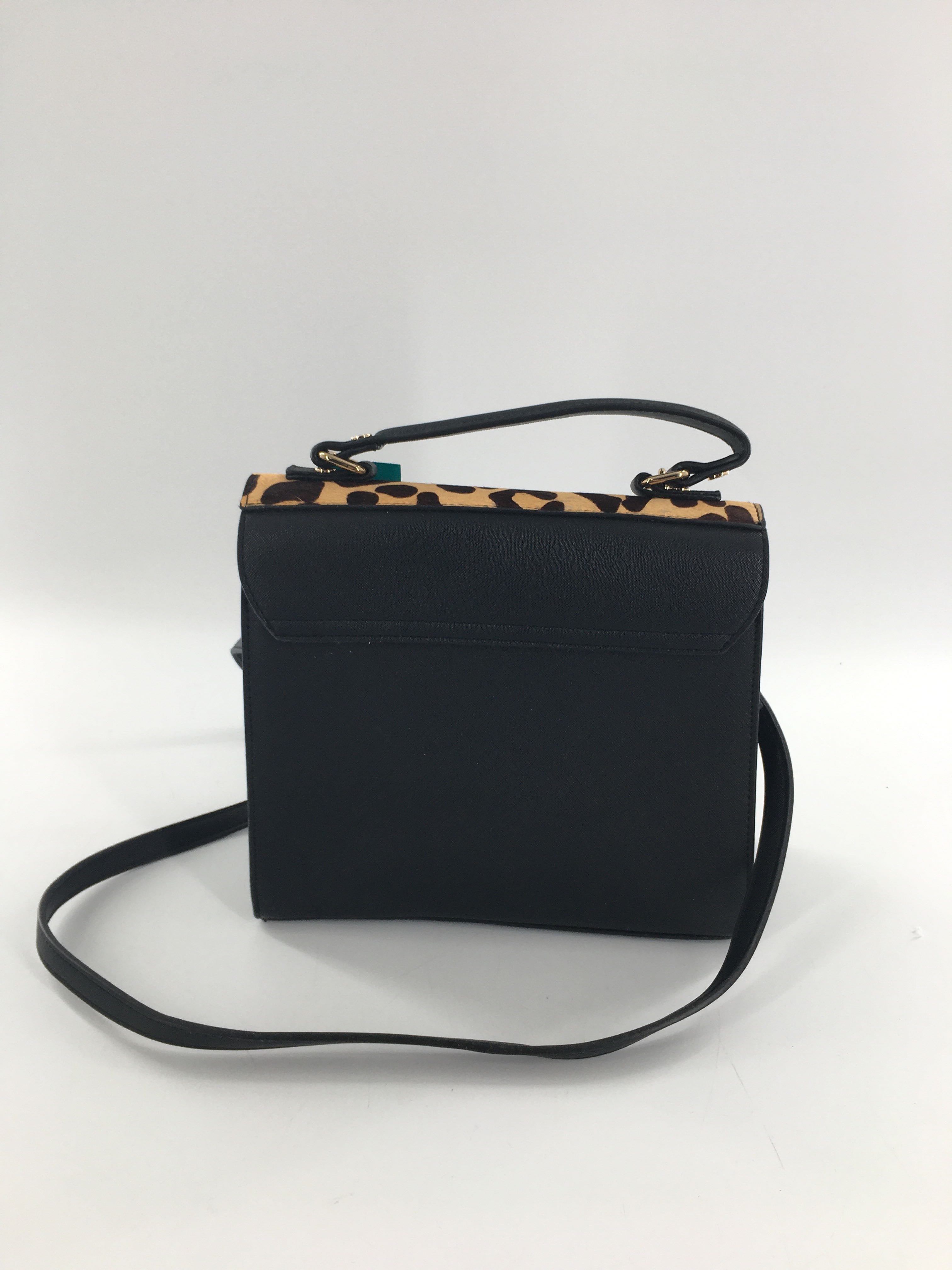 leopard print calf hair flap slosure satchel/crossbody