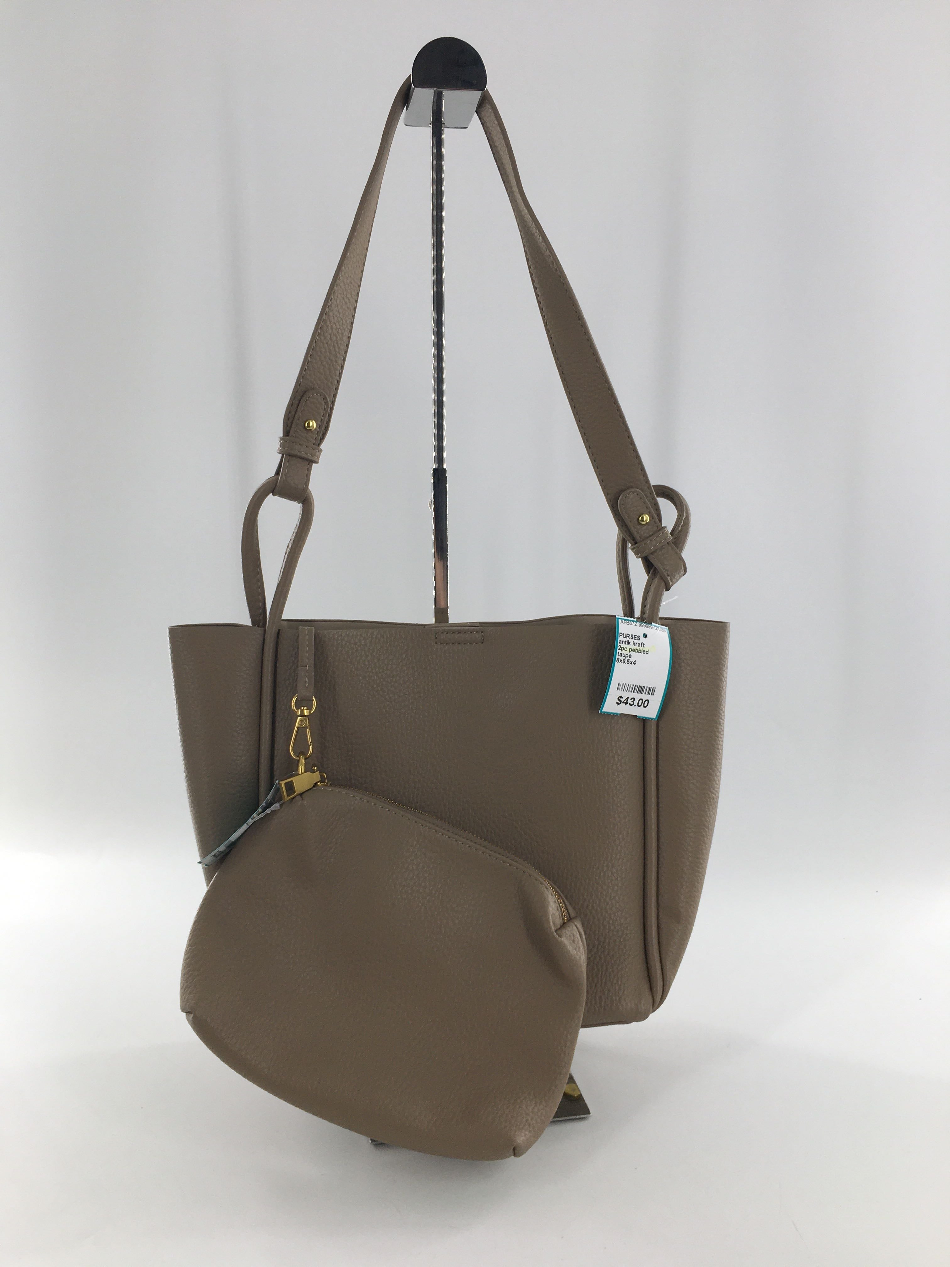 2pc pebbled shoulder bag w/ pouch