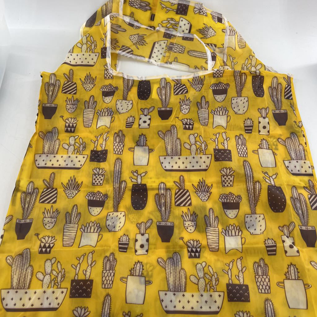 foldable nylon tote-cactus print