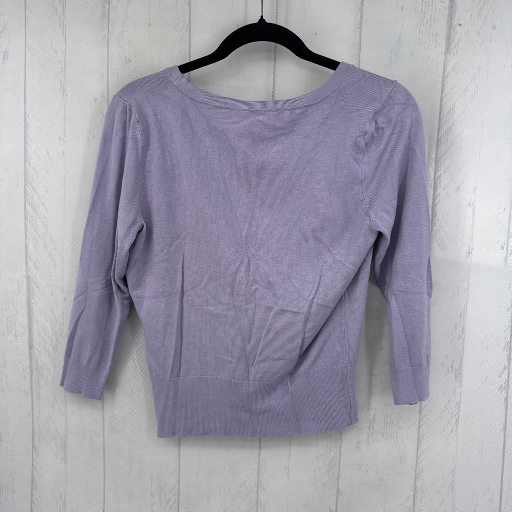 S button front 3/4 slv cardi