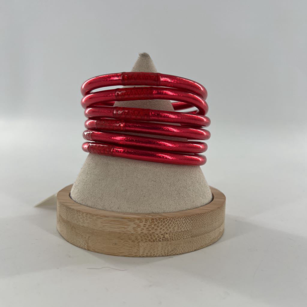 M 6pc all-weather bangle set-red