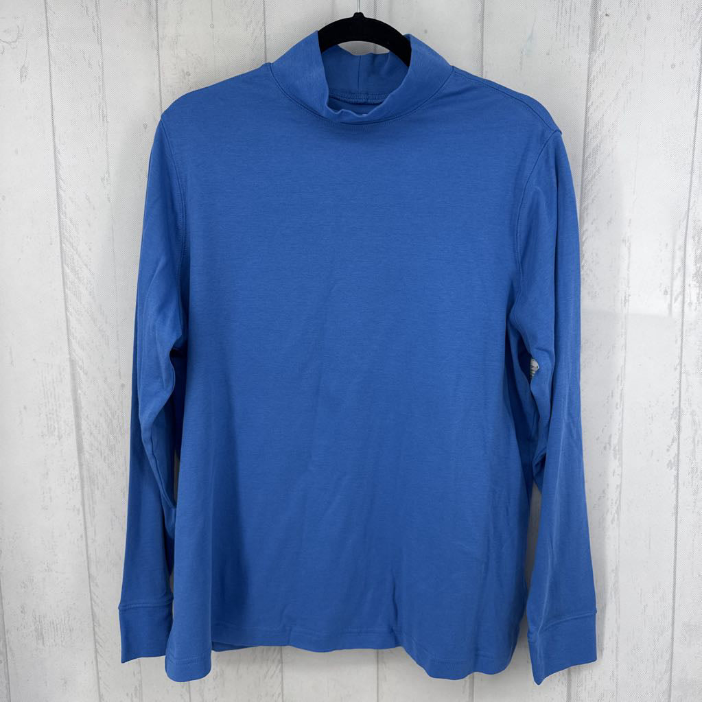 1X basic knit l/s mock-neck top