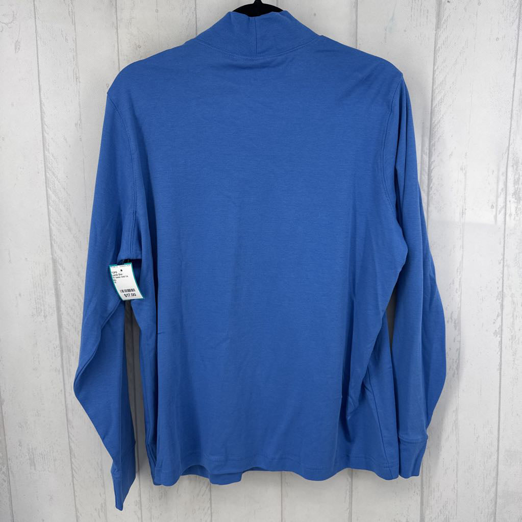 1X basic knit l/s mock-neck top
