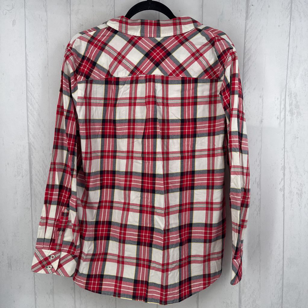 1X plaid button down l/s top
