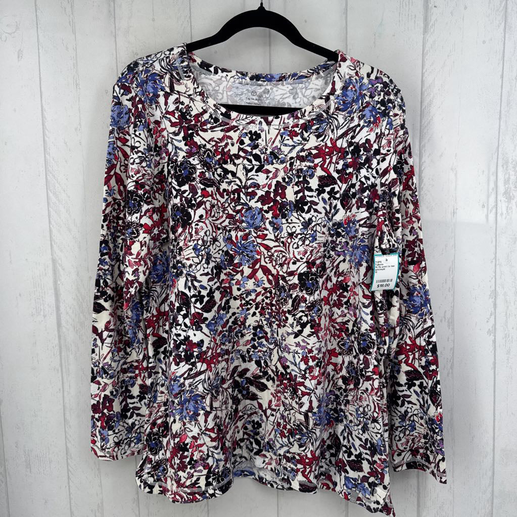 1X flo print l/s tee