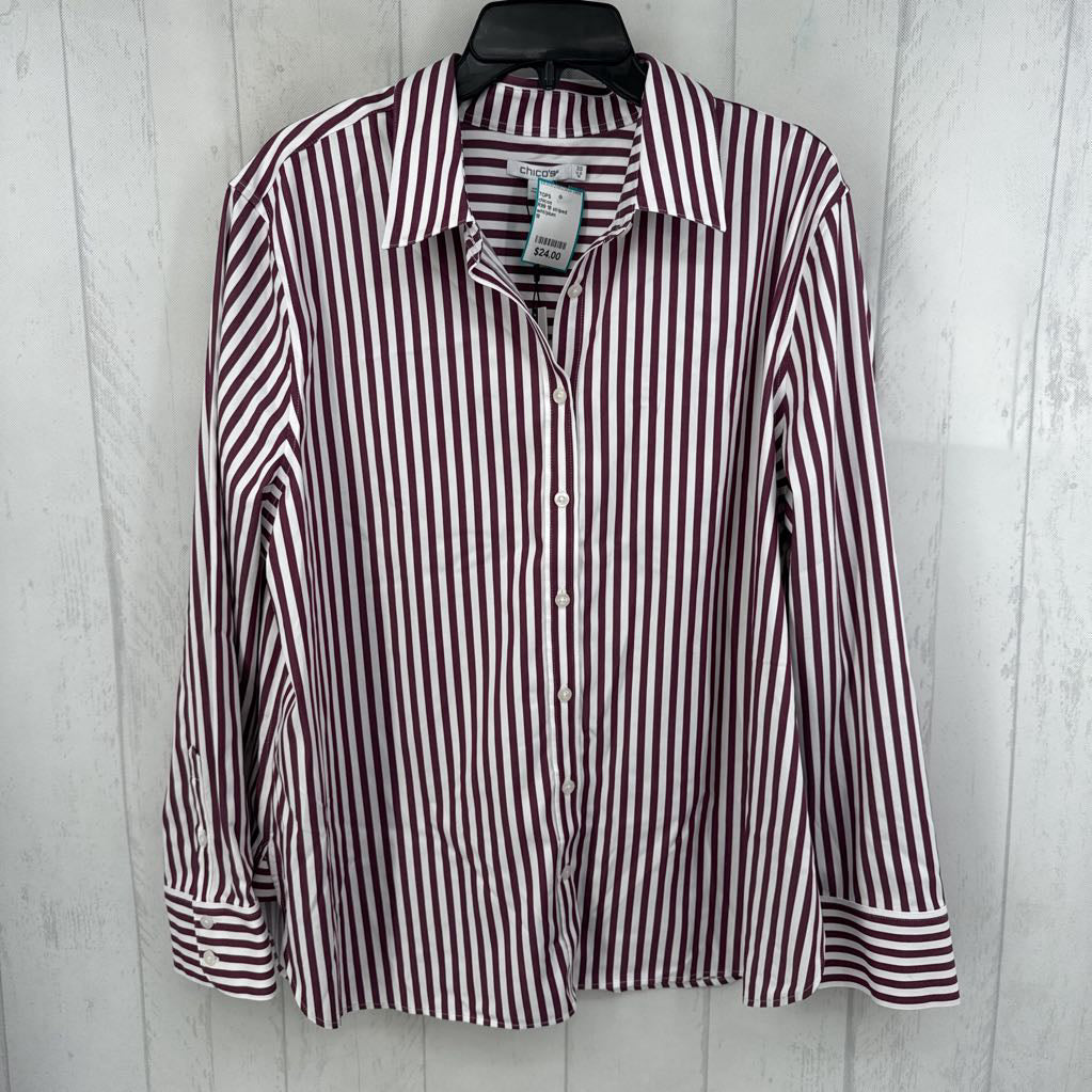 R99 18 striped button down l/s top