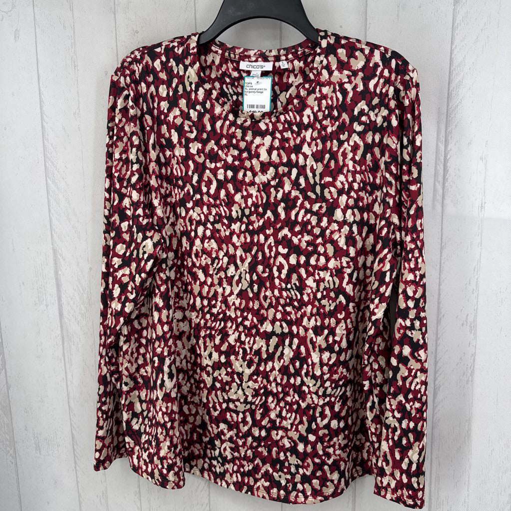 XL animal print l/s tee