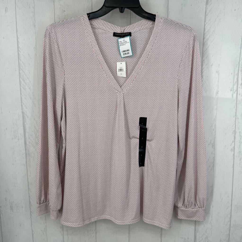 L printed v-neck l/s tee