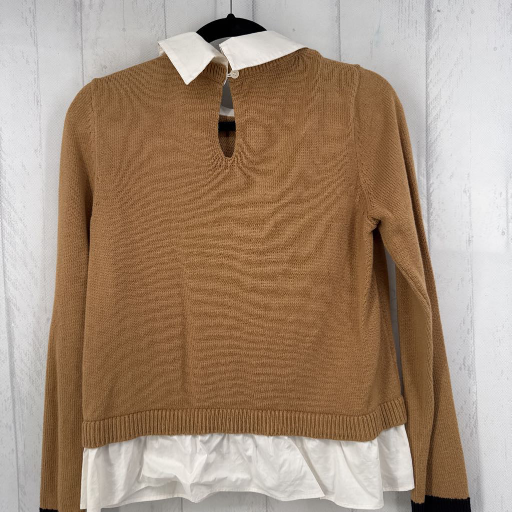M layered shirt tail sweater