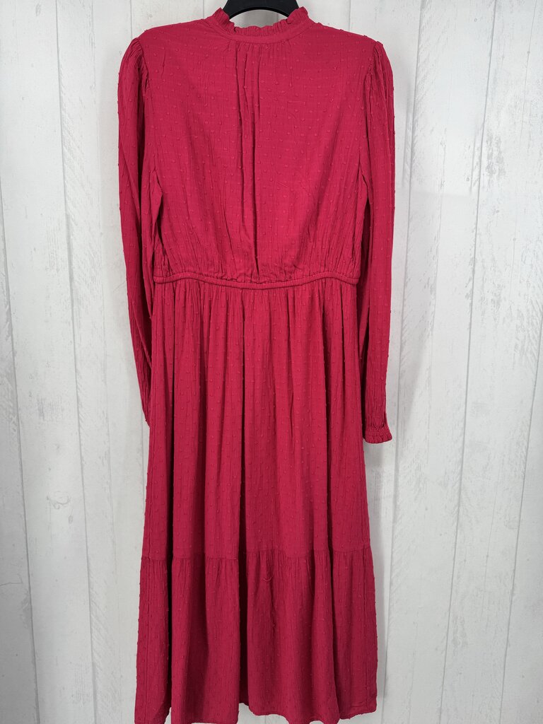 M swiss dot v-neck l/s dress