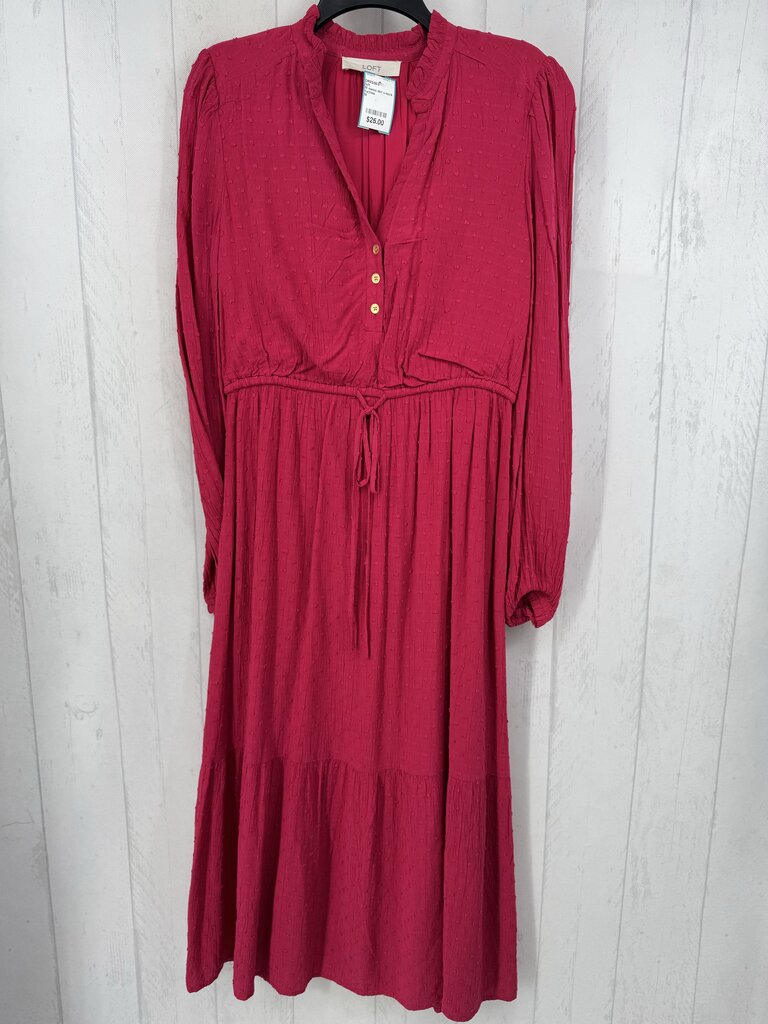 M swiss dot v-neck l/s dress