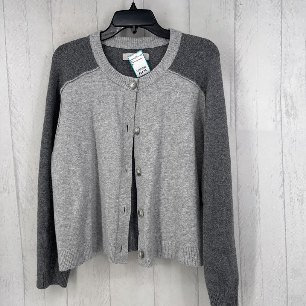S two-tone button down cardi