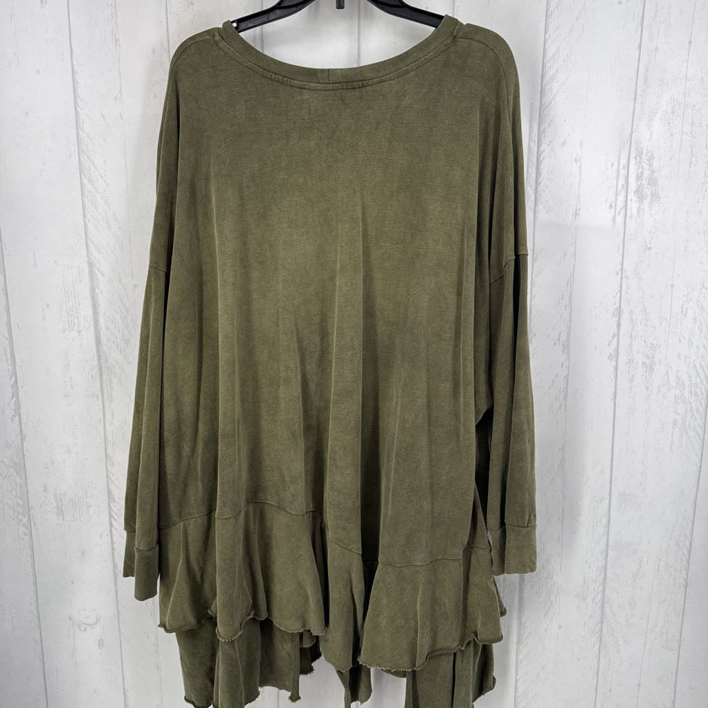 M ruffled hem dolman slv dress