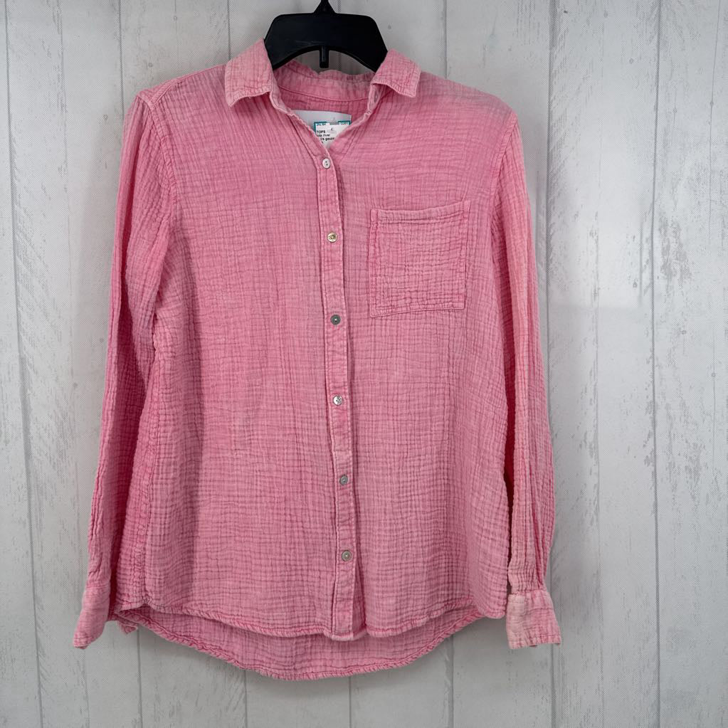 M l/s gauze button down shirt