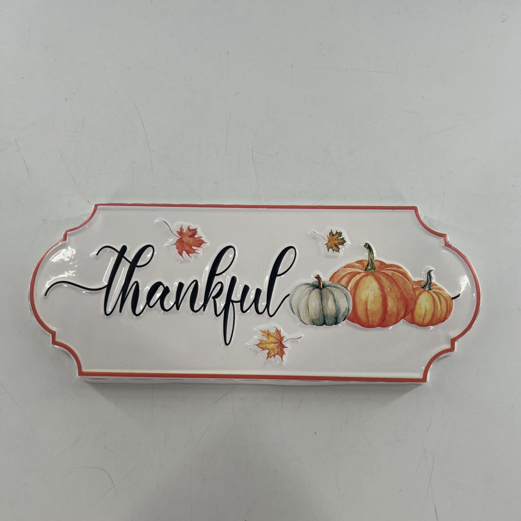 metal thankful sign