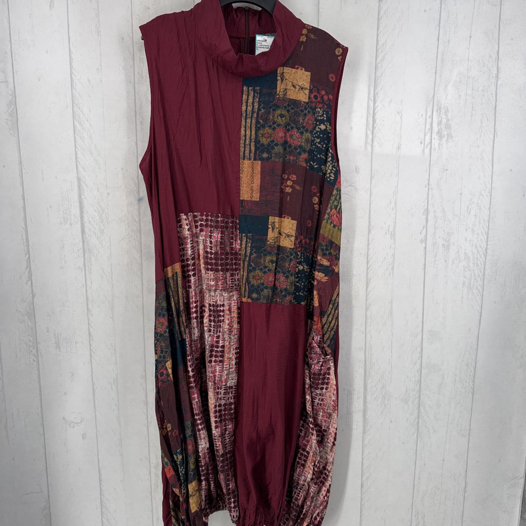 XL patchwork sily slvls dress