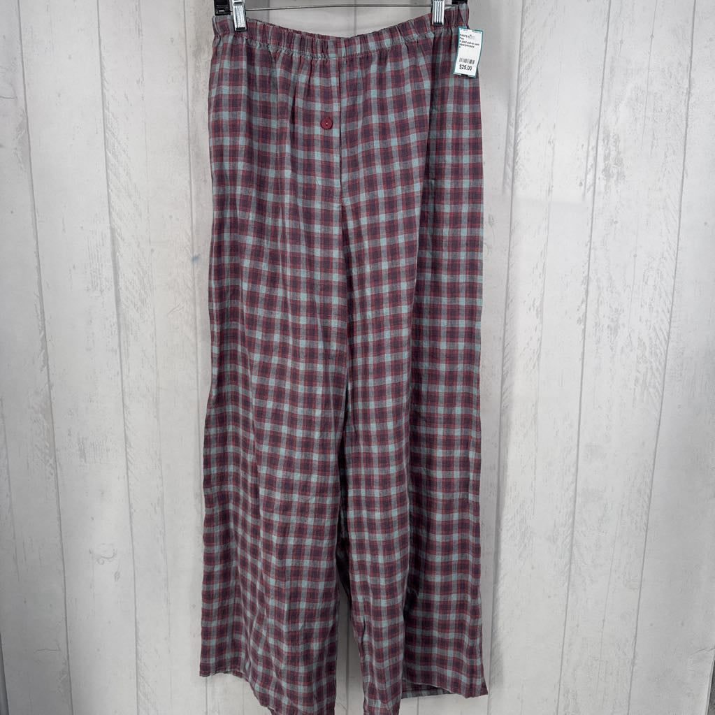 S plaid pull-on pant
