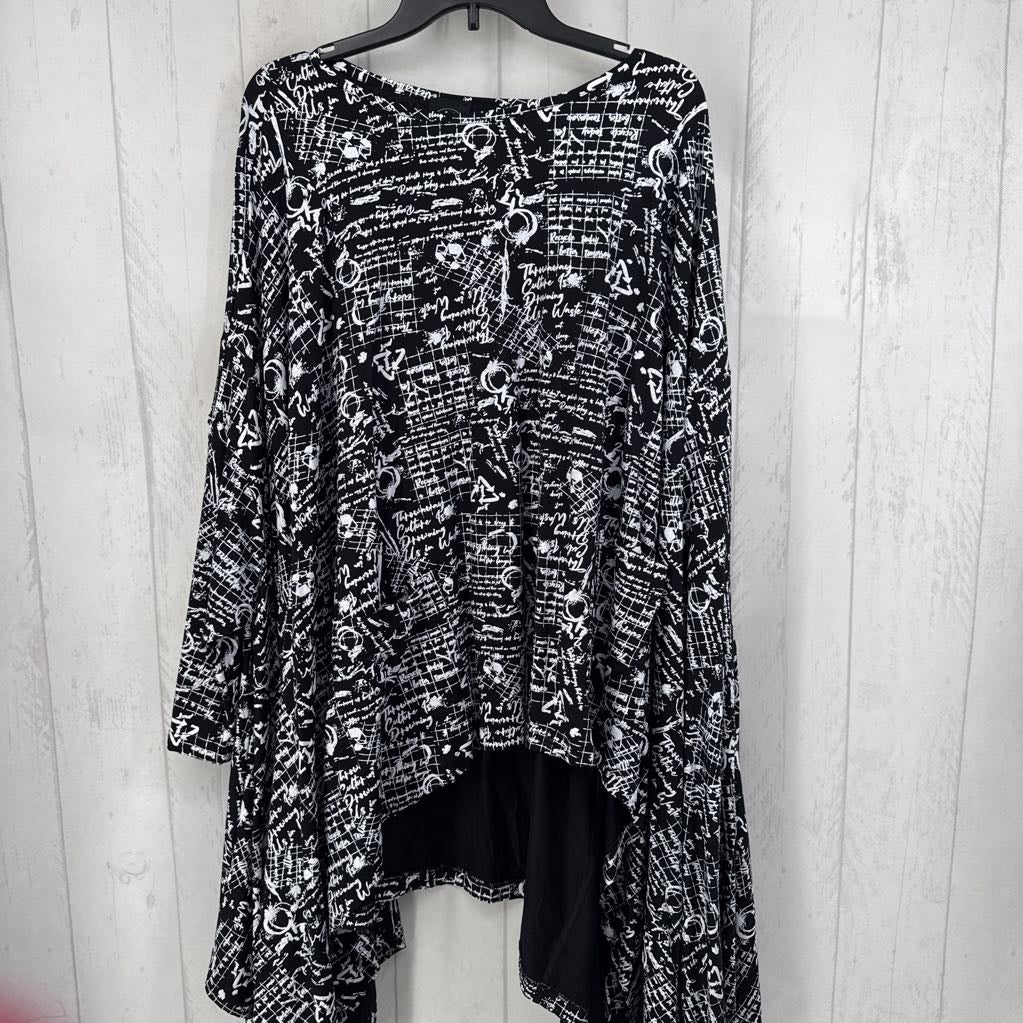 R296 L printed asymetrical hem dolman slv tunic