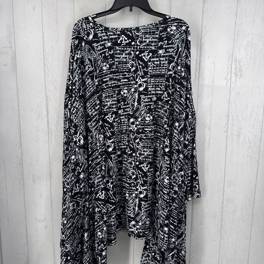 R296 L printed asymetrical hem dolman slv tunic