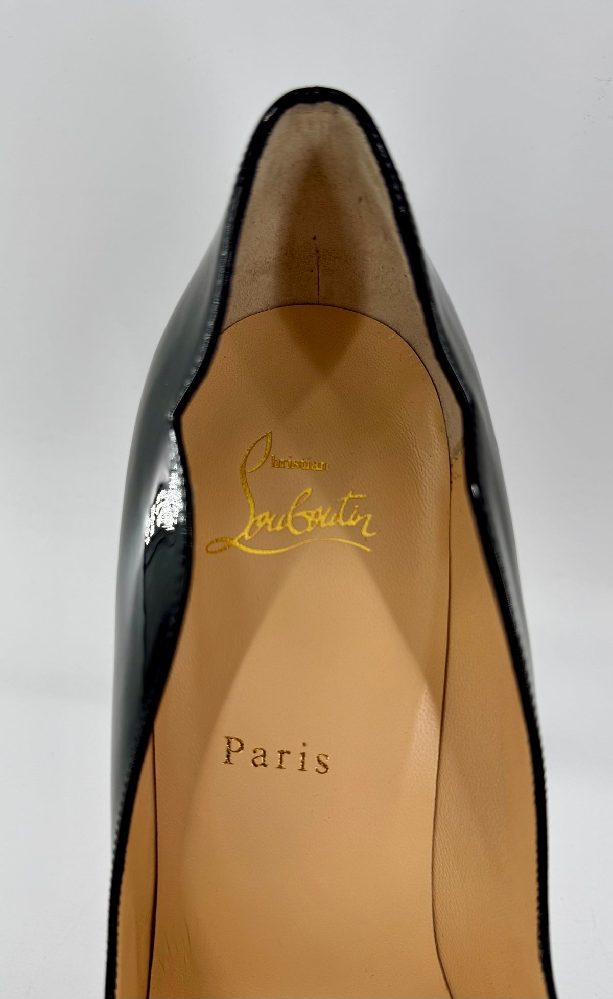 9/9.5 Christain Louboutin Hot Chick 100mm Patent Calf Leather Pumps