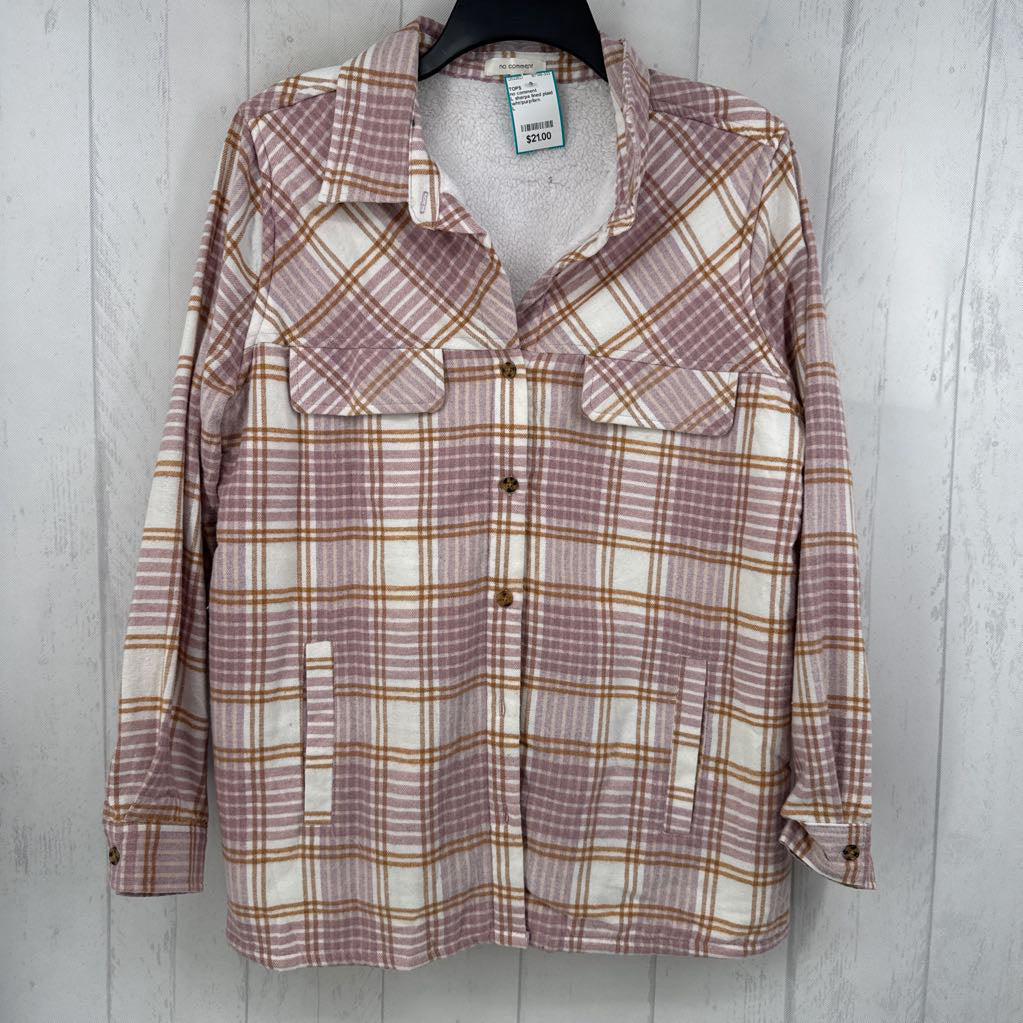 L sherpa lined plaid shacket