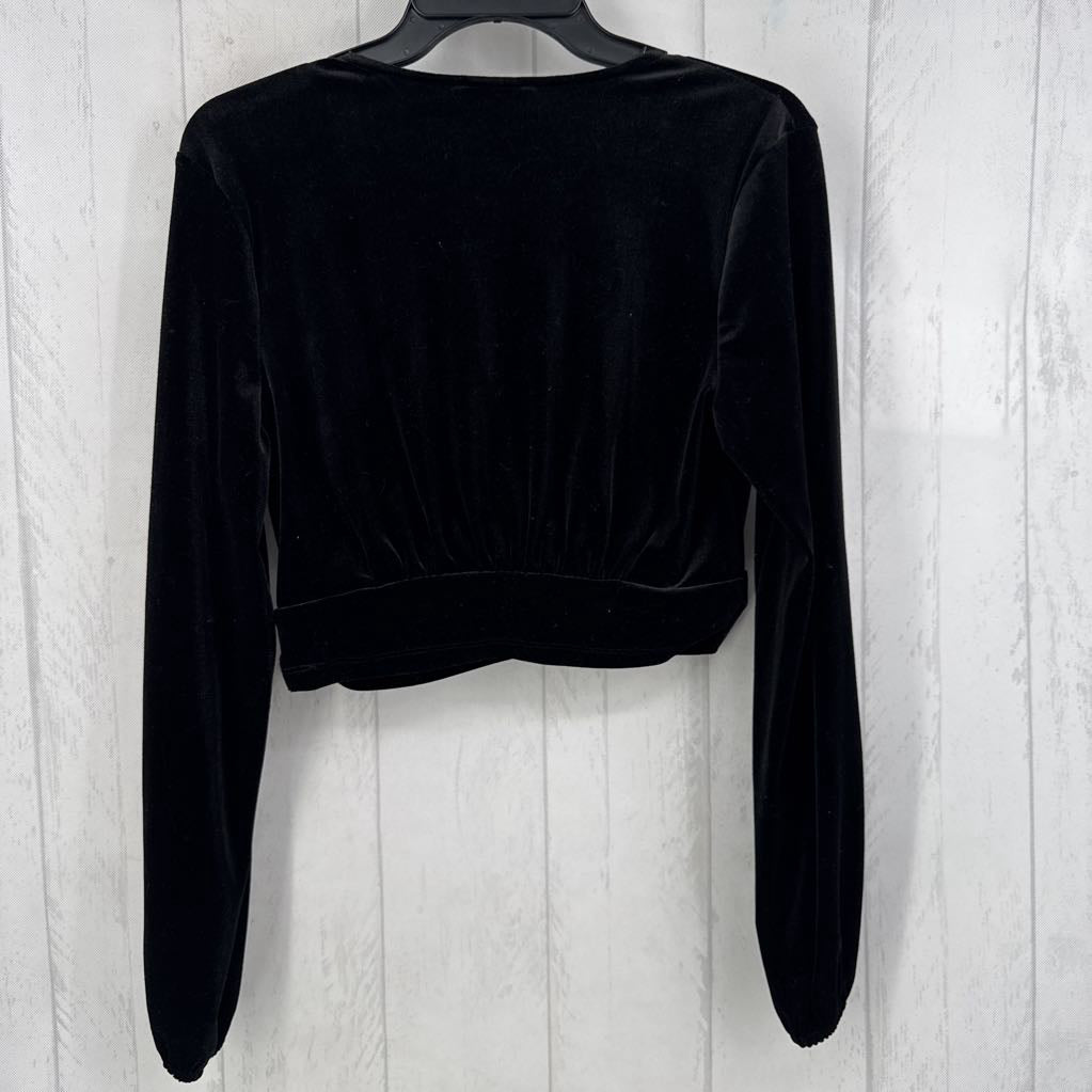 L velvet v-neck l/s top