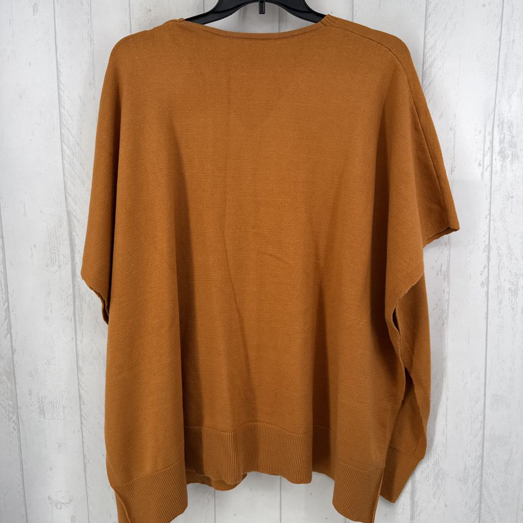 O/S v-neck knit poncho